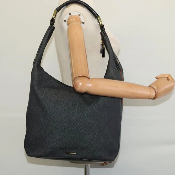 GUCCI Web Sherry Line Shoulder Bag Canvas Black Gold 73884 Auth gh324 - Picture 13 of 15